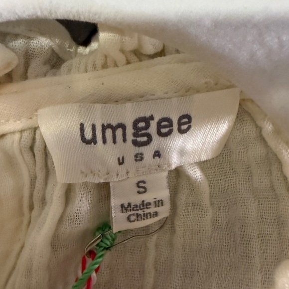 NWT Beautiful Cream Sheer lacing linen feel Ruffle Blouse - Picture 10 of 10